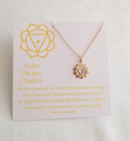 Solar Plexus Charm Necklace, Yoga Jewelry, Gift for Her