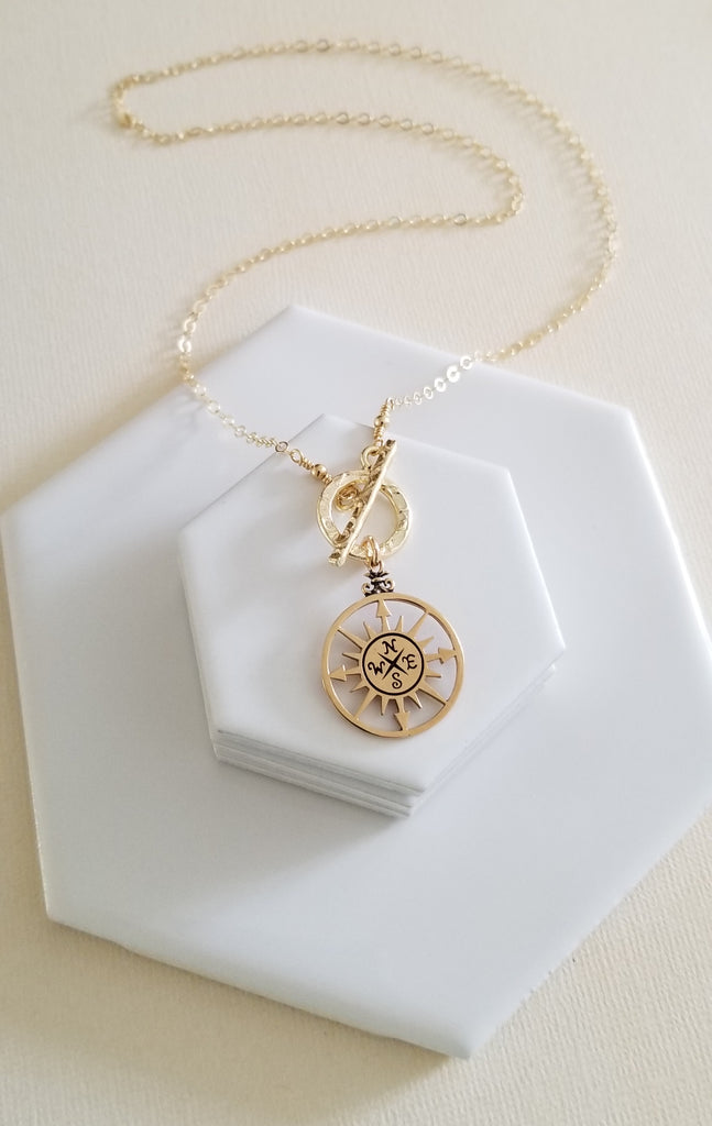 18K Gold Compass Necklace, Stainless Steel, Compass Pendant, Men Necklace,  | eBay