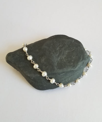 Dainty Pearl Bracelet, Layering Bracelet