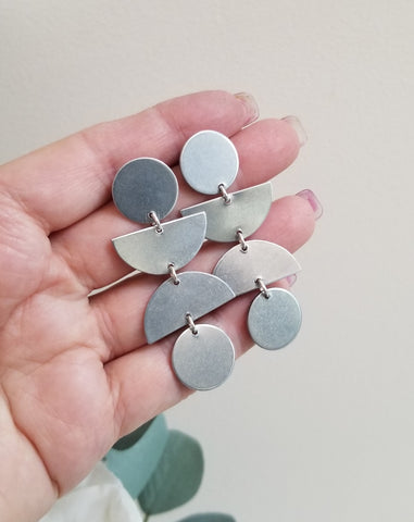 Long Geometric Earrings, Modern Bohemian Statement Earrings