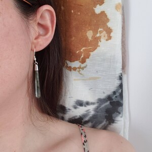 Long Labradorite Earrings, Elegant Labradorite Dangle Earrings