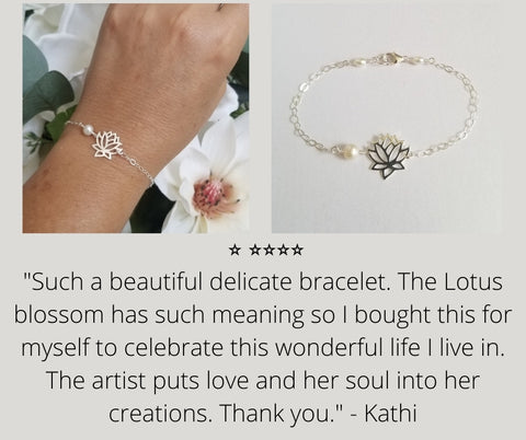 Lotus Pearl Bracelet, Sterling Silver