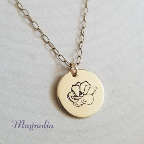 Magnolia Necklace, Gift for Mothers, Handmade in the USA