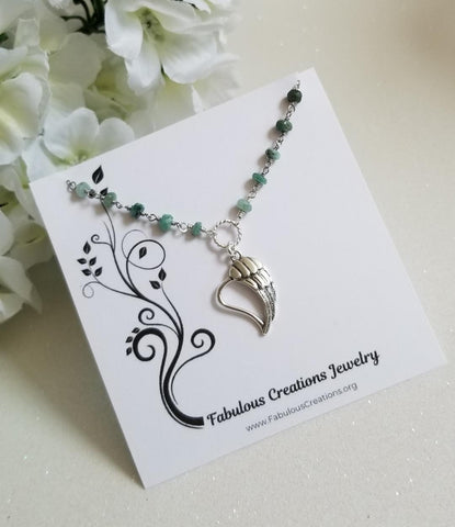 As seen on tv, Emerald necklace, Silver Angel Wing Necklace