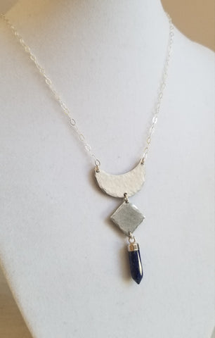 Lapis Lazuli Pendant Necklace, Modern Jewelry for Women