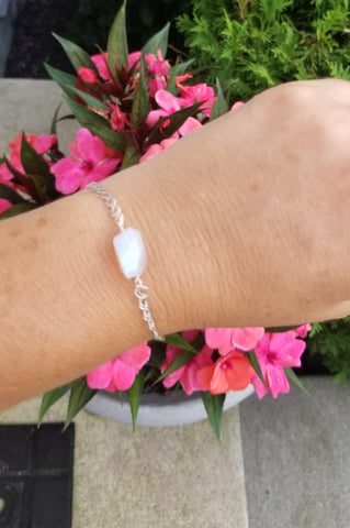 gift for sister, silver gemstone bracelet