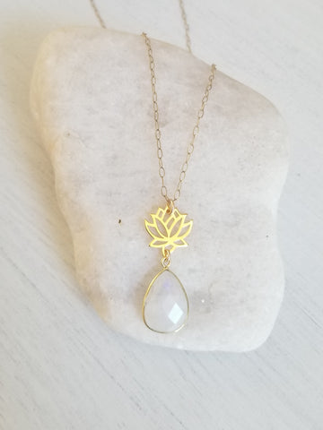Lotus Flower necklace, Gift for Sister