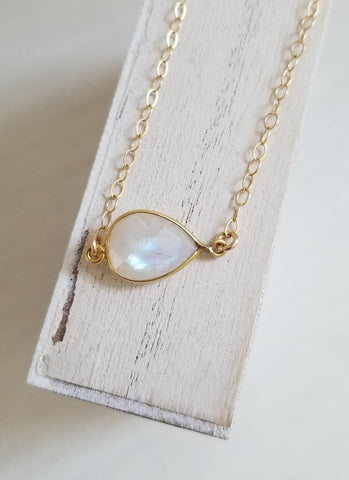 Bridesmaid Gift, Gold Moonstone Bracelet