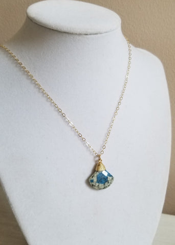 Azurite Pendant Necklace, Healing Crystal Necklace