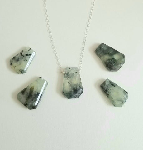 One of a Kind Prehnite Pendant Necklace