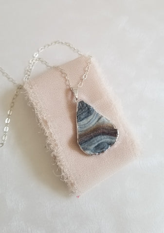 One of a Kind Agate Druzy Pendant Necklace
