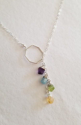 Custom Mother's Necklace, Raw Birthstone Necklace, Family Tree Necklace