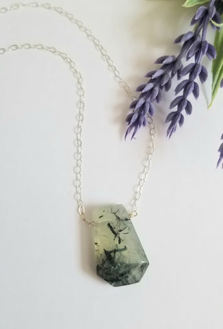 One of a Kind Prehnite Pendant Necklace