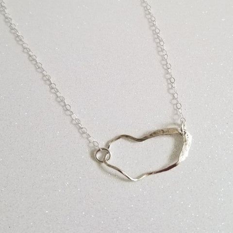 Sterling Silver Abstract Necklace, Modern Everyday Necklace