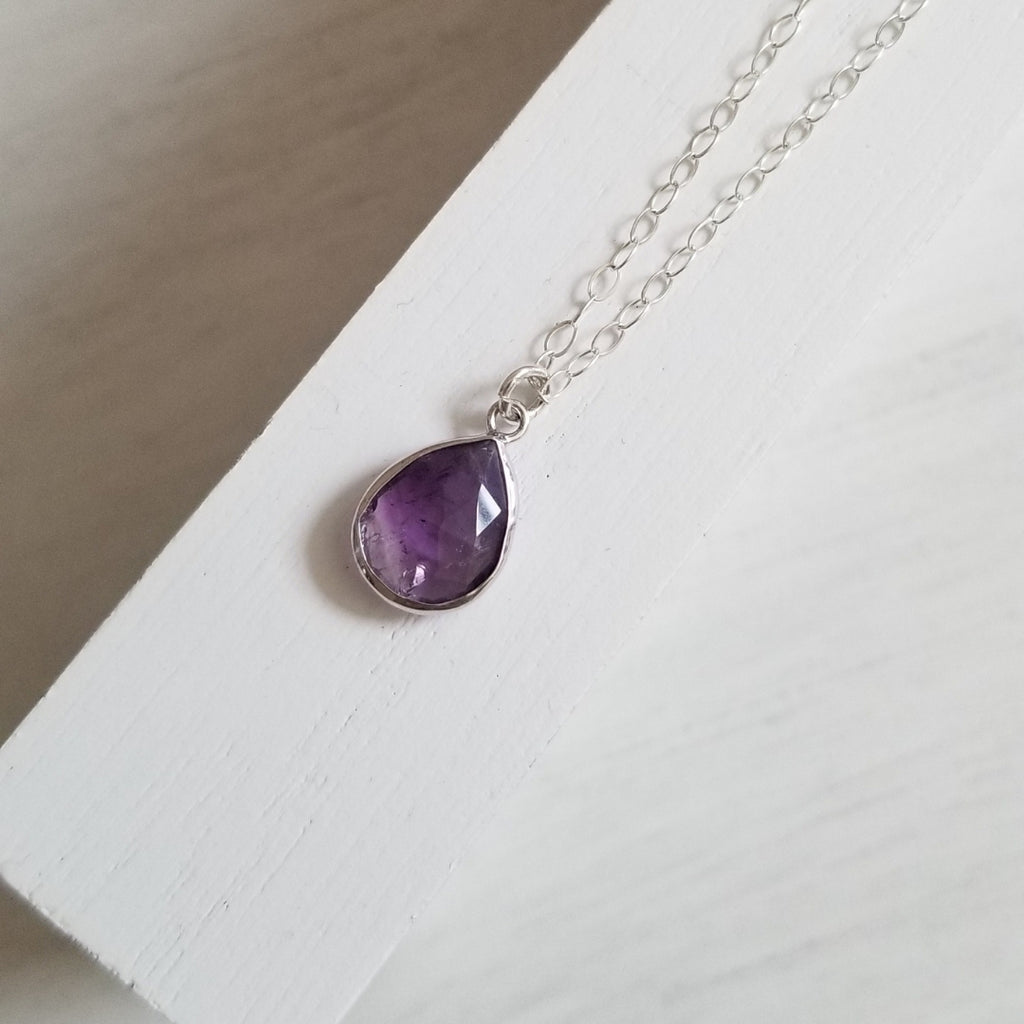 Amethyst online teardrop pendant