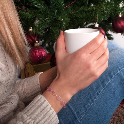 Handmade Gemstone Bracelet for Women, Christmas Gift Idea for Her, Ametrine Bracelet with chunky stones