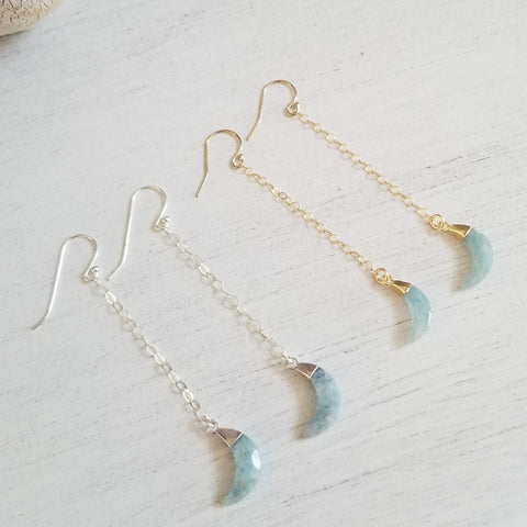 Long earrings, Aquamarine Earrings, Gift for her
