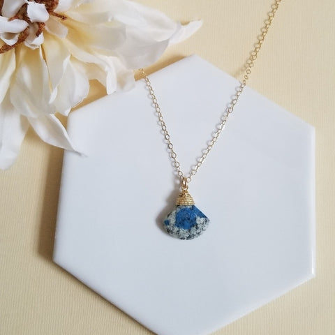 Azurite Pendant Necklace, Healing Crystal Necklace