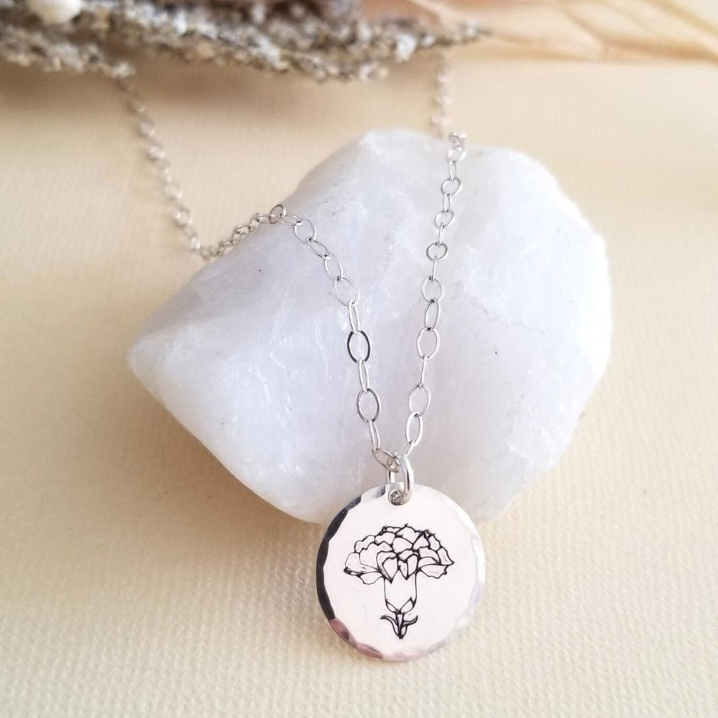 Sisters Necklace Sterling Silver Birth Flowers Necklace Gift for