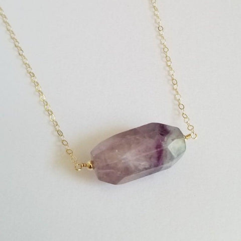 One of a kind Fluorite Necklace, Handmade Gemstone Jewelry