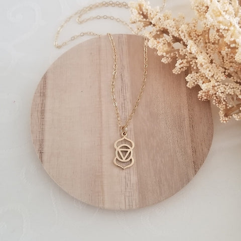 Gold Third Eye Chakra Necklace, Yoga Jewelry for Women