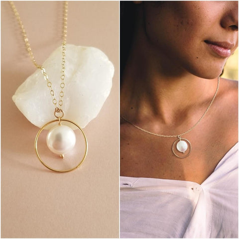 Timeless and Elegant Coin Pearl Pendant Necklace