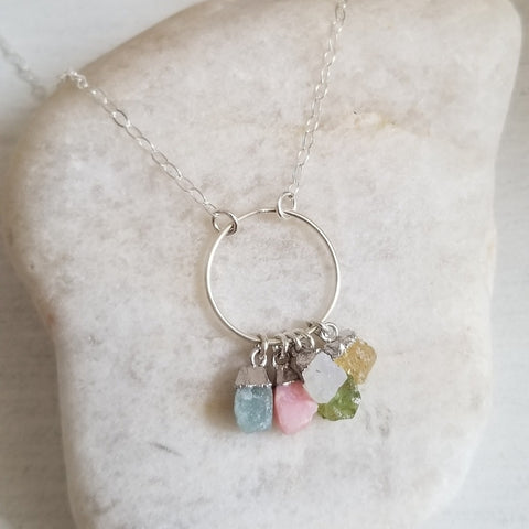 Custom Birthstone Necklace for Mom, Mother's Day Gift