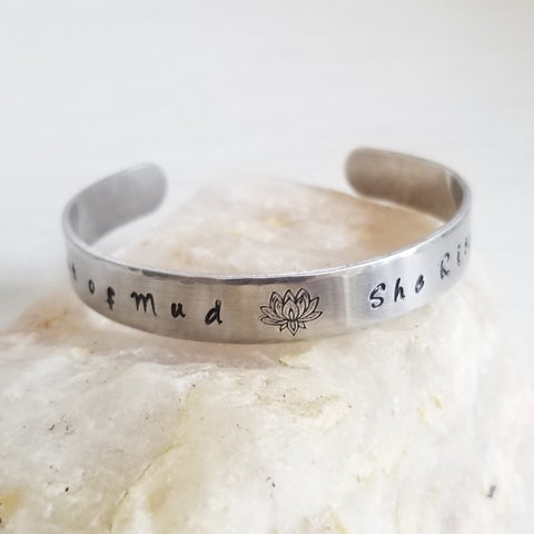 Silver Cuff Bracelet, Personalized Gift for Her,