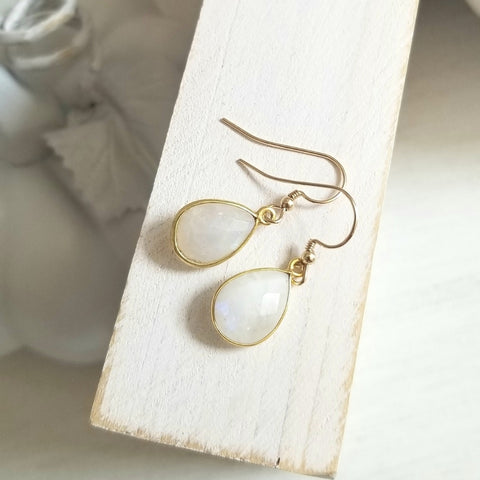 Wedding Jewelry, Moonstone earrings for Bridal Party
