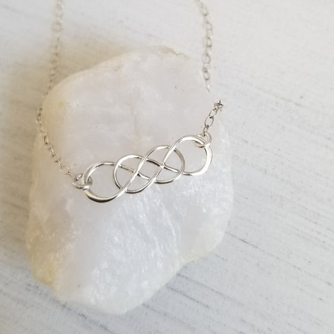 Double Infinity Necklace for Women, Gift for Sisters