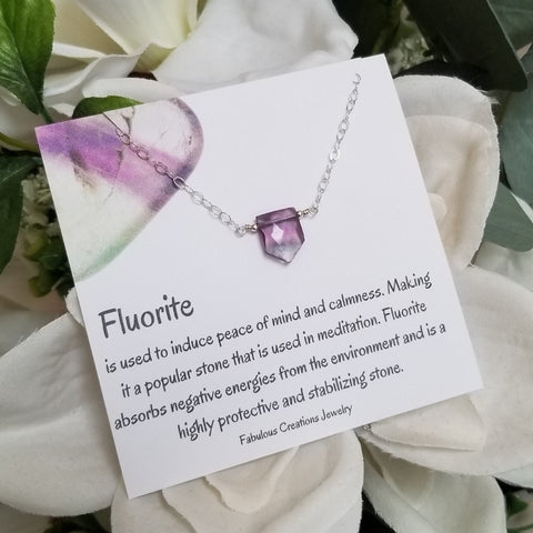 Healing energy crystal jewelry, Fluorite necklace