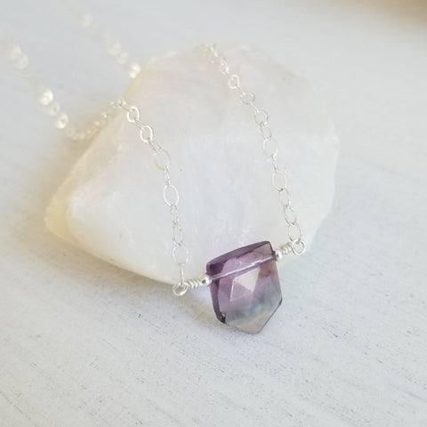 crystal necklace for women, Rainbow Fluorite necklace