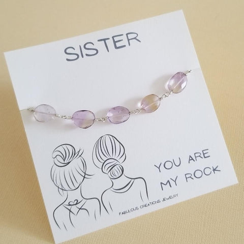 Gift for Sister, Handmade Gemstone Bracelet,  Christmas Gift Idea for Her, Sister Gifts