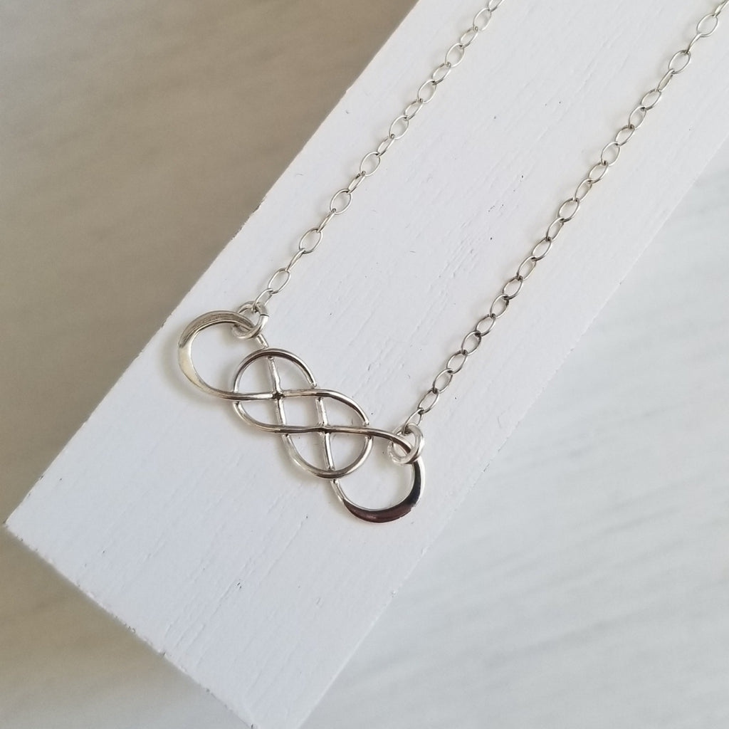 Silver Infinity Necklace, Gift for Best Friend