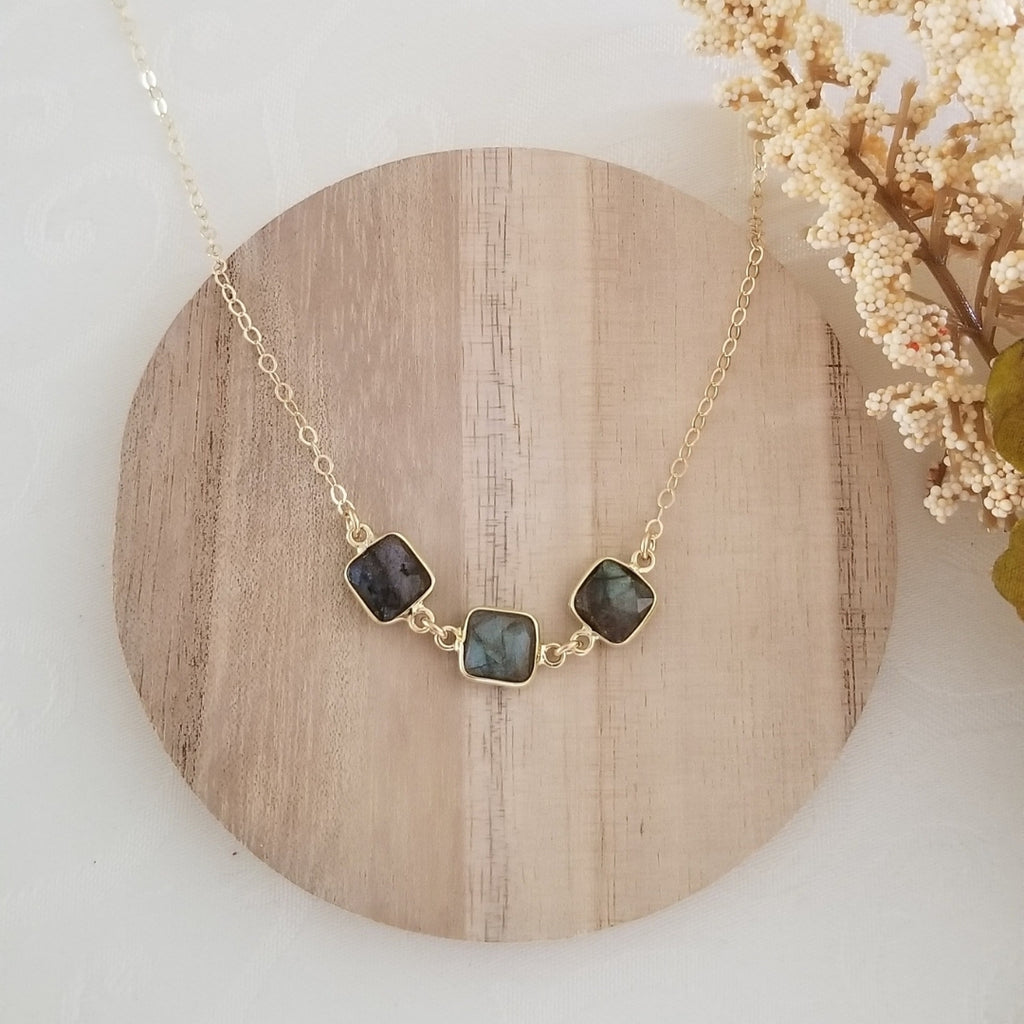 Gold Labradorite Necklace for Women, Gemstone Necklace, Gift for Her
