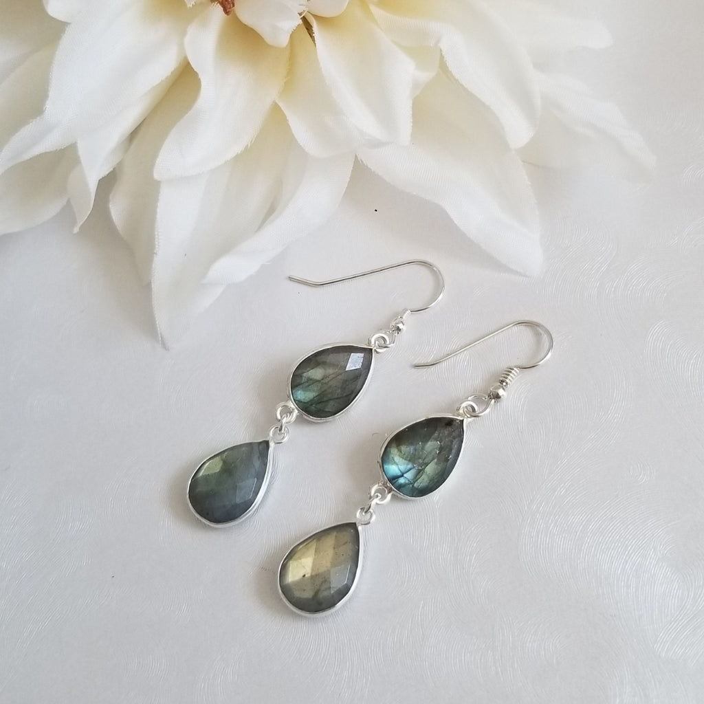 Labradorite teardrop outlet earrings