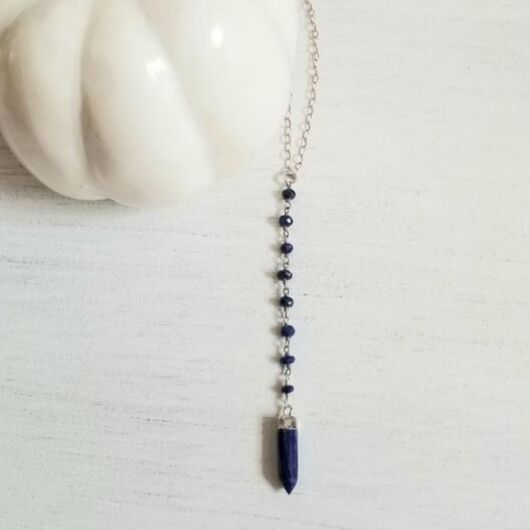 Lapis Lazuli necklace, gift for her, long pendant, Y necklace
