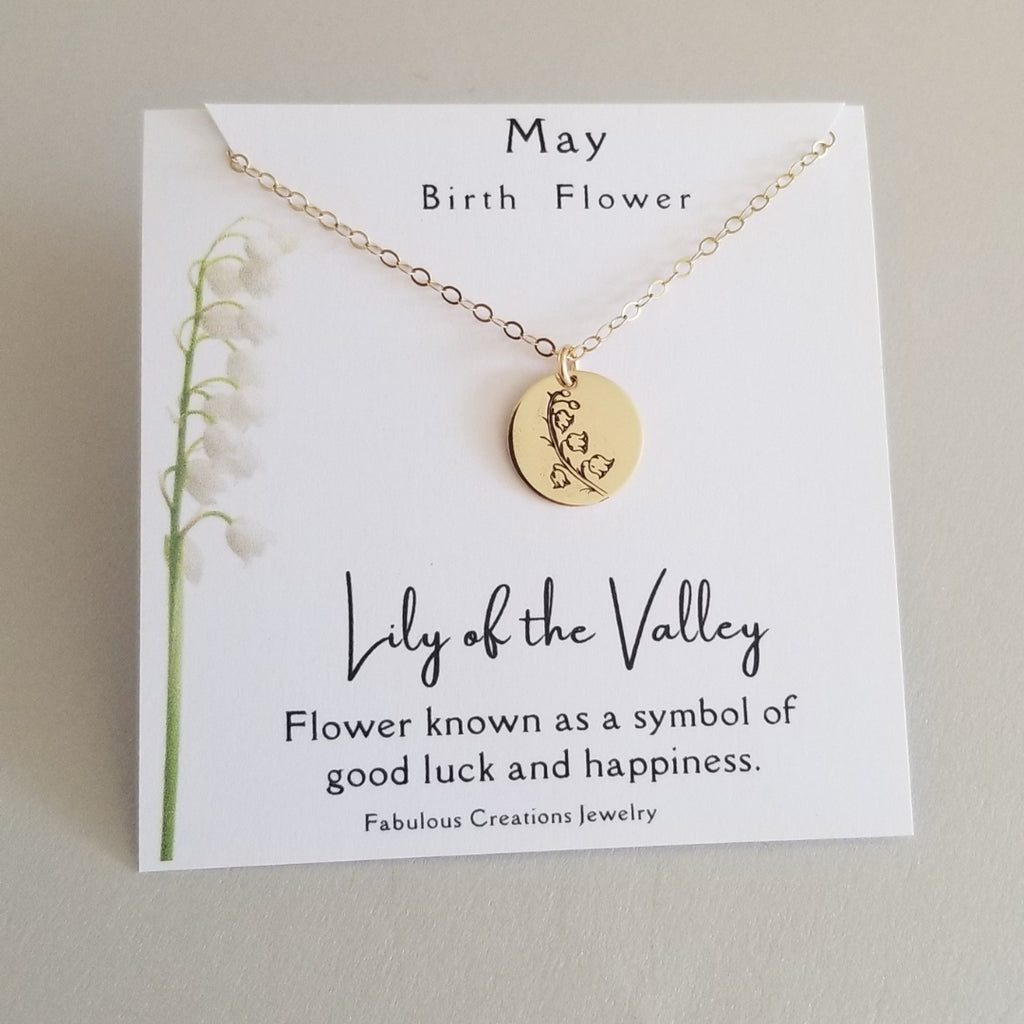 May Birth Flower Necklace, Lily of the Valley Necklace, Gift for Her, May Birthday Gift Idea
