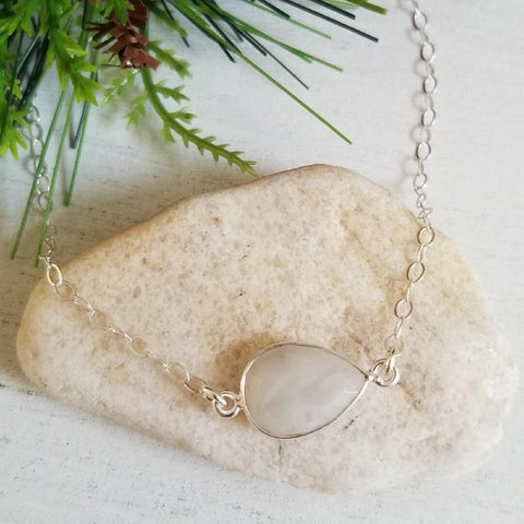dainty choker, gift for best friend, Moonstone necklace, everyday necklace