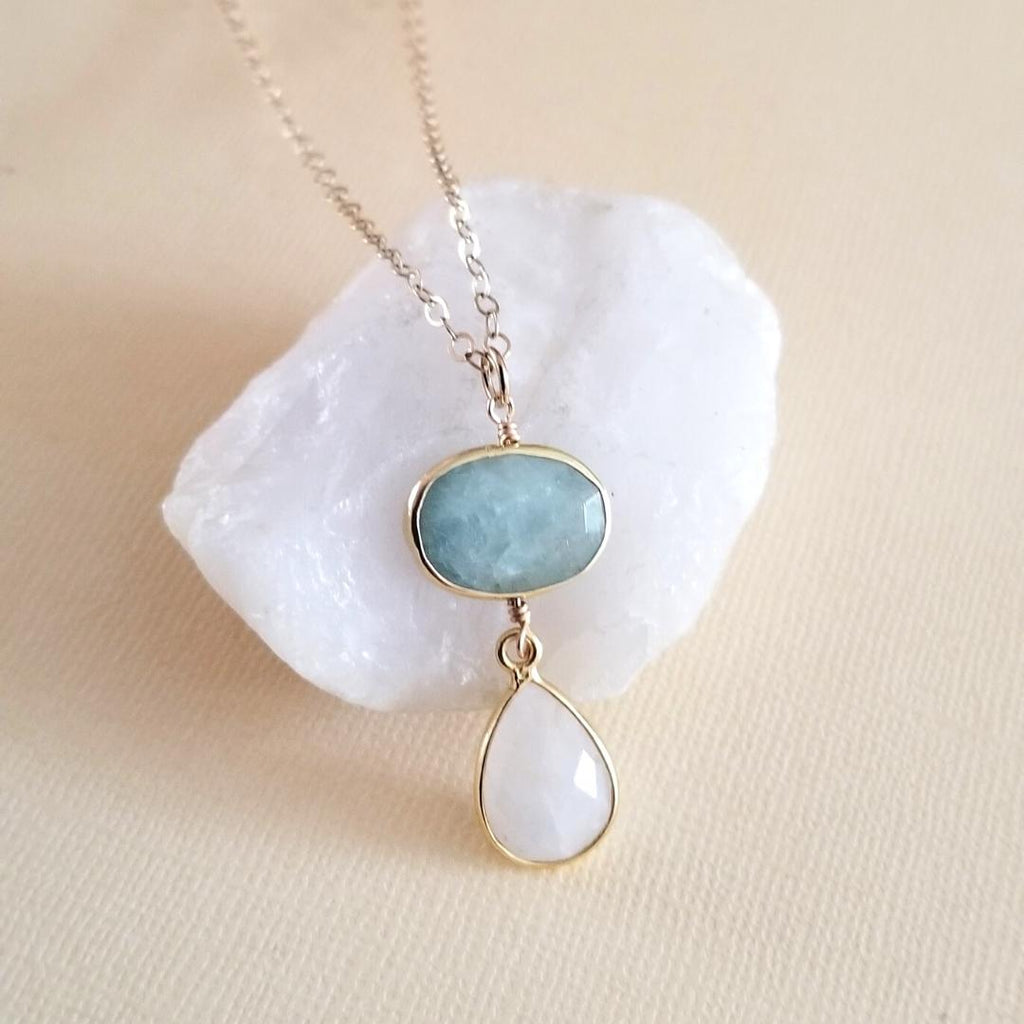 Aquamarine gemstone necklace hotsell