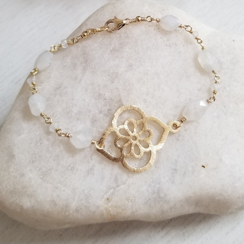 Handmade Moonstone Bracelet, Gift for Her