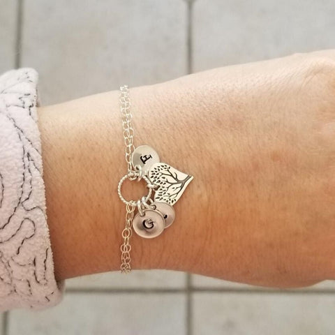 personalized family tree bracelet