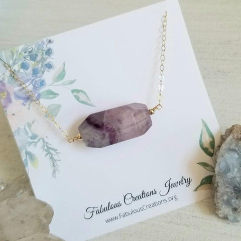 Natural Raw Fluorite Necklace
