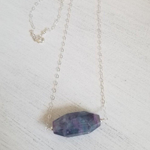 Handmade natural gemstone jewelry for women, FLuorite Necklace, Crystal Healing Jewelry
