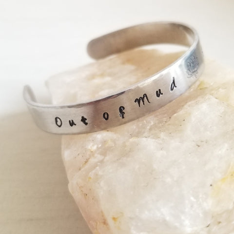 Custom Stamped Cuff Bracelet, Mantra Bracelet, Gift for Her