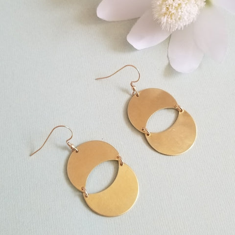 Gold Geometric Earrings, Boho Earrings, Handmade in the USA