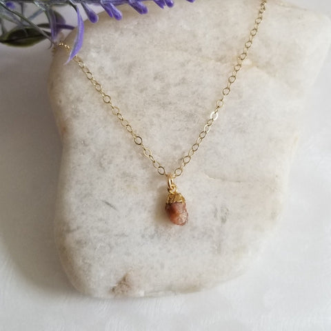 Raw Crystal Necklace, Crystal Healing Jewelry