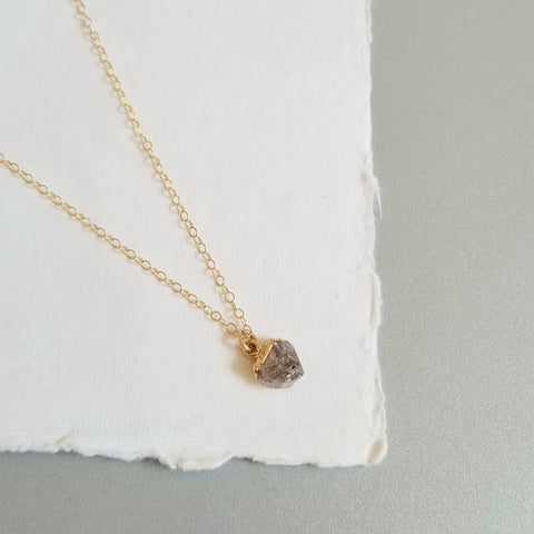 Raw Crystal Necklace for women, Herkimer Diamond Necklace
