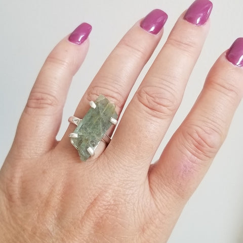 Sterling Silver Raw Kyanite Ring
