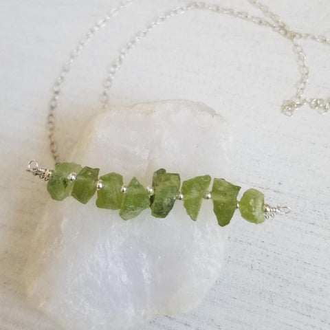 Peridot necklace for women, birthday gift for her